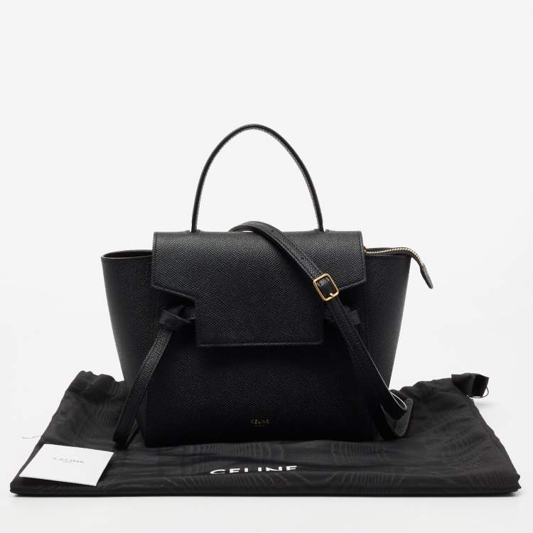 مملوكة مسبقًا Celine Black Leather Nano Belt Top Handle Bag