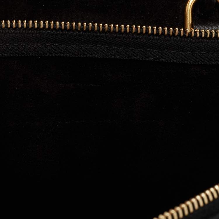 مملوكة مسبقًا Celine Black Leather Nano Belt Top Handle Bag