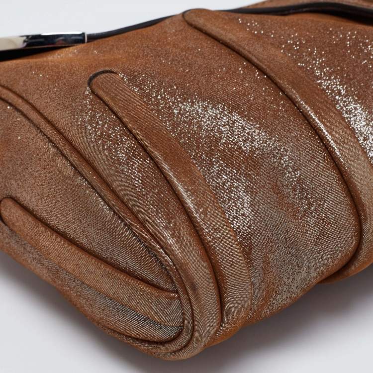 Pre Owned Celine Brown Glitter Chain Flap Shoulder Bag