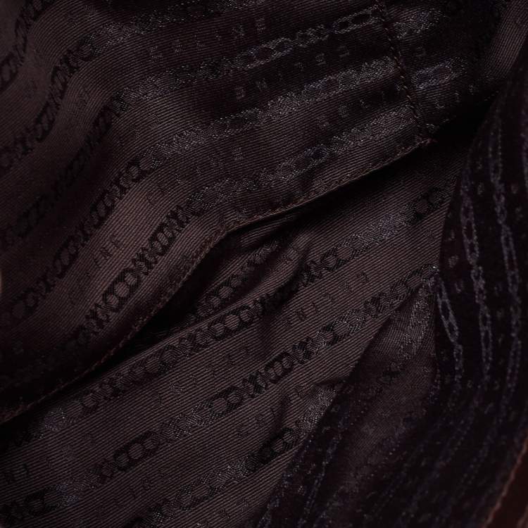 Pre Owned Celine Brown Glitter Chain Flap Shoulder Bag