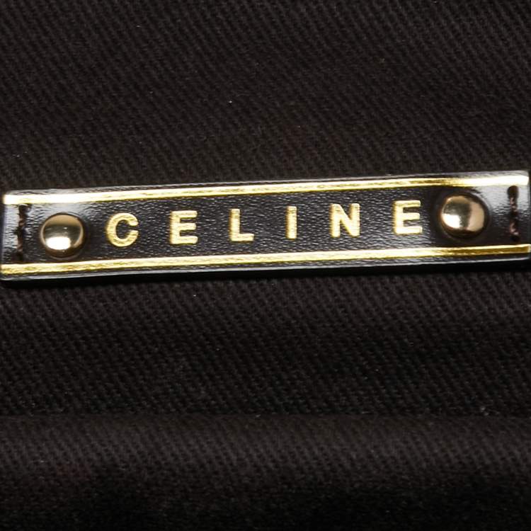 Pre Owned Celine Brown Macadam Suede And Croc Embossed Leather Bittersweet Hobo 