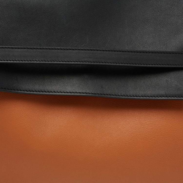 Pre Owned Celine Brown/Black Leather Small Belt Top Handle Bag
