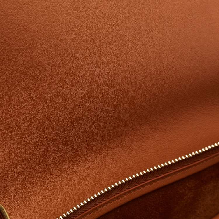 Pre Owned Celine Brown/Black Leather Small Belt Top Handle Bag