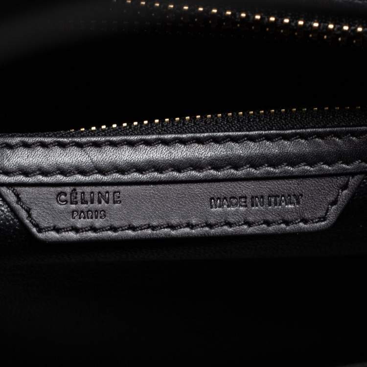 Pre Owned Celine Tri Color Lizard Leather and Suede Micro Luggage Tote