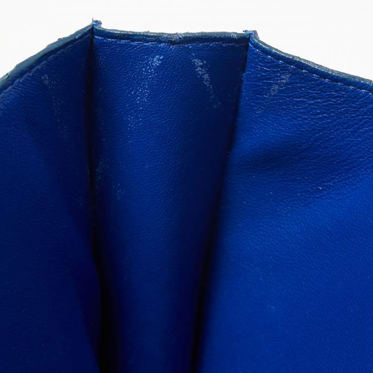 Pre Owned Celine Blue Python Medium Classic Box Shoulder Bag