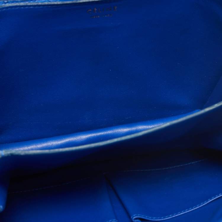 Pre Owned Celine Blue Python Medium Classic Box Shoulder Bag