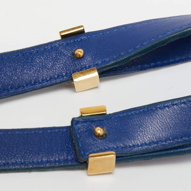 Pre Owned Celine Blue Python Medium Classic Box Shoulder Bag