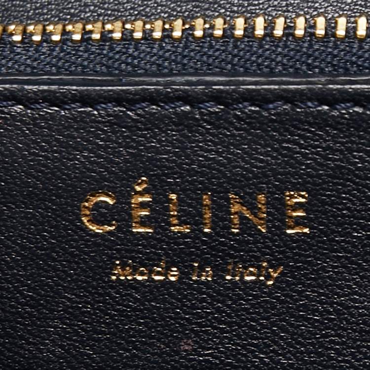 Pre Owned Celine Navy Blue Python Medium Classic Box Shoulder Bag