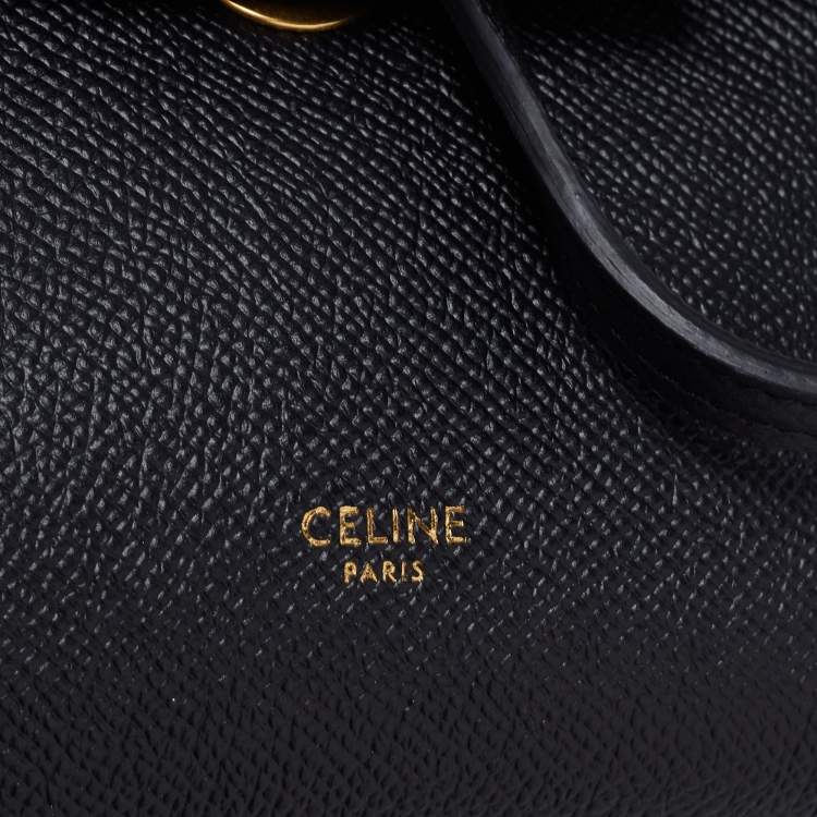 Pre Owned Celine Black Leather Nano Belt Top Handle Bag