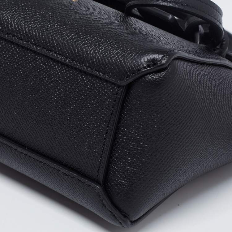 Pre Owned Celine Black Leather Nano Belt Top Handle Bag