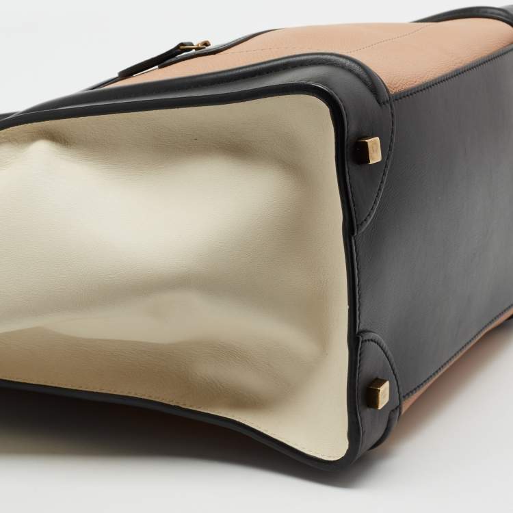 Pre Owned Celine Multicolor Nubuck Leather Mini Luggage Tote