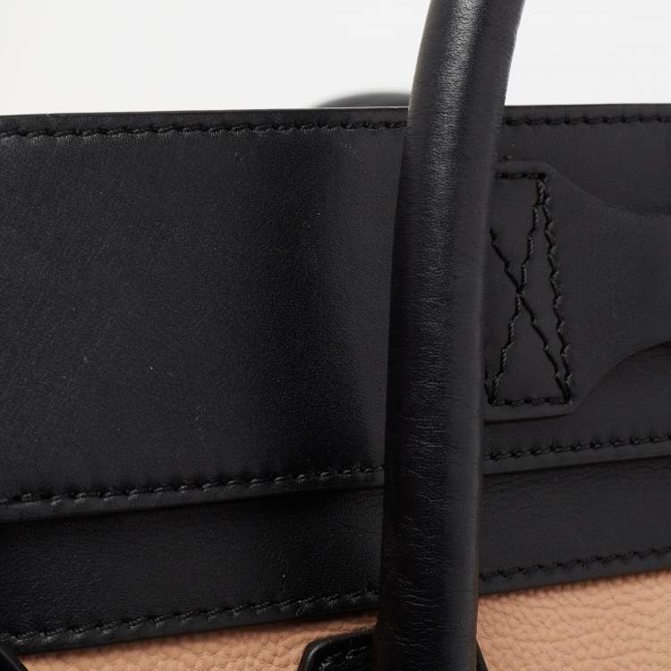Pre Owned Celine Multicolor Nubuck Leather Mini Luggage Tote