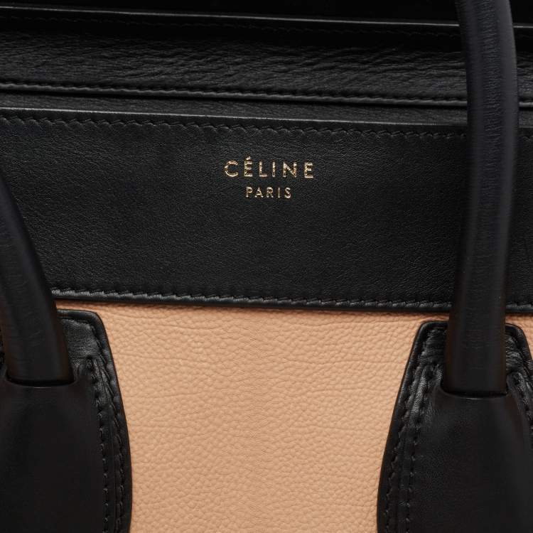 Pre Owned Celine Multicolor Nubuck Leather Mini Luggage Tote
