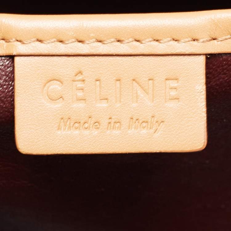 Pre Owned Celine Brown/Beige Leather Nano Luggage Tote