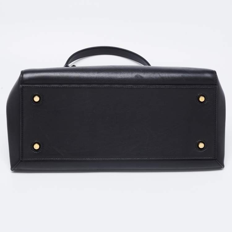 Pre Owned Celine Black Leather Large Edge Top Handle Bag