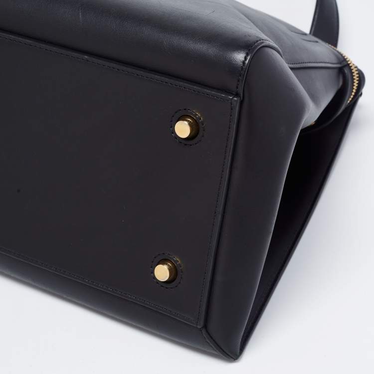 Pre Owned Celine Black Leather Large Edge Top Handle Bag