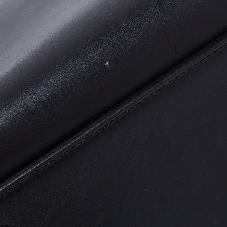Pre Owned Celine Black Leather Large Edge Top Handle Bag