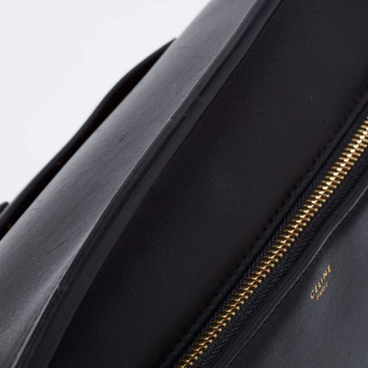 Pre Owned Celine Black Leather Large Edge Top Handle Bag