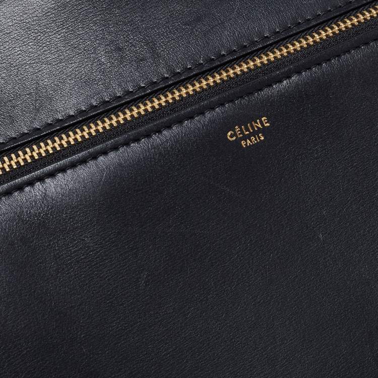 Pre Owned Celine Black Leather Large Edge Top Handle Bag