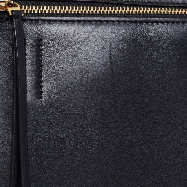 Pre Owned Celine Black Leather Large Edge Top Handle Bag