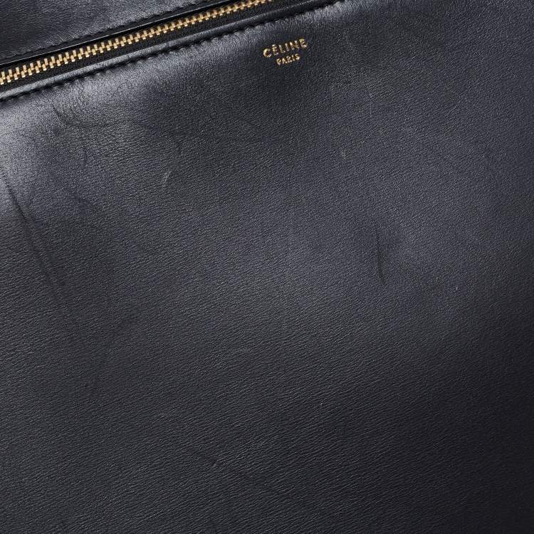 Pre Owned Celine Black Leather Large Edge Top Handle Bag