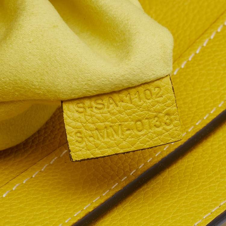 Pre Owned Celine Yellow Leather Mini Luggage Tote