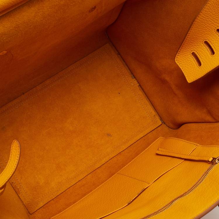 Pre Owned Celine Yellow Leather Small Tie Tote 