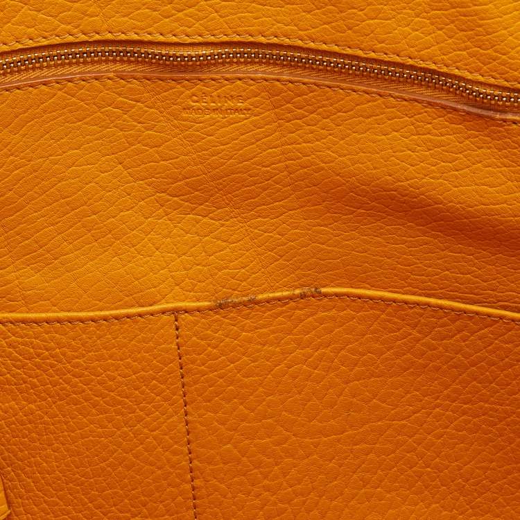 Pre Owned Celine Yellow Leather Small Tie Tote 