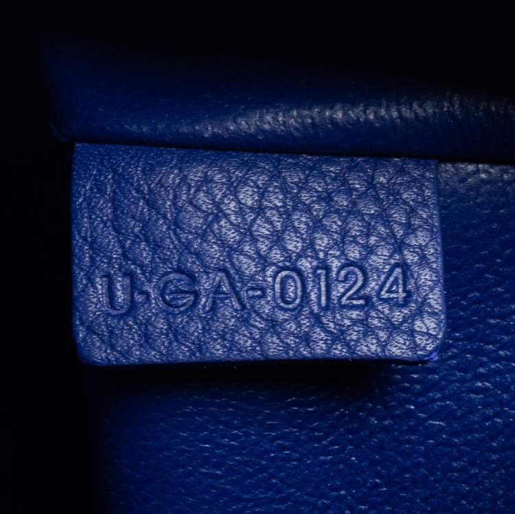 Pre Owned Celine Blue Leather And Suede Medium Trapeze Bag