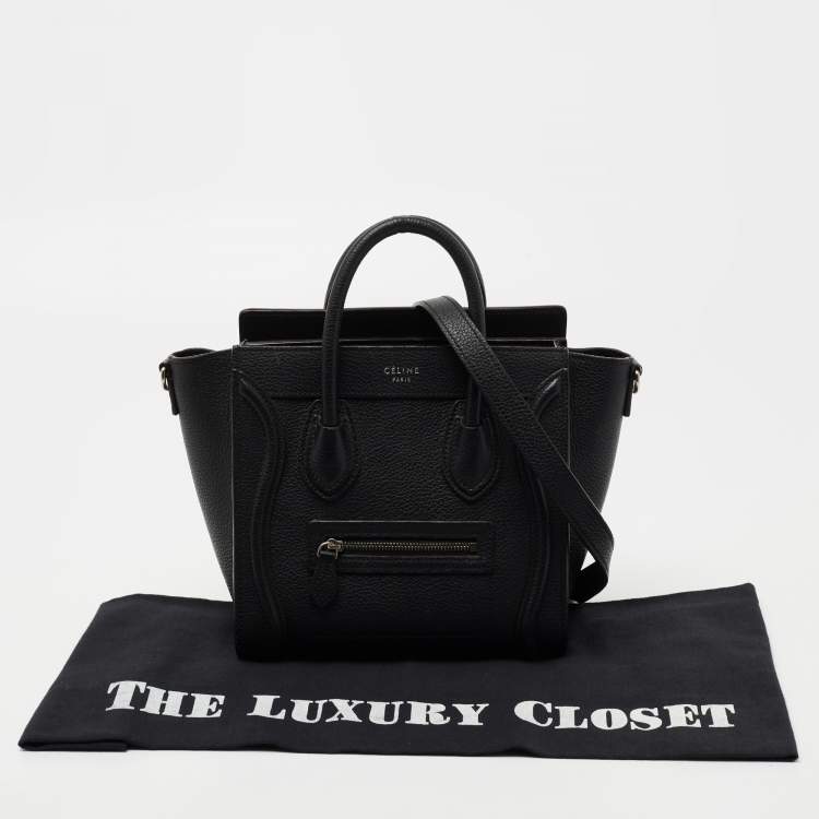 مملوكة مسبقًا Celine Black Leather Nano Luggage Tote