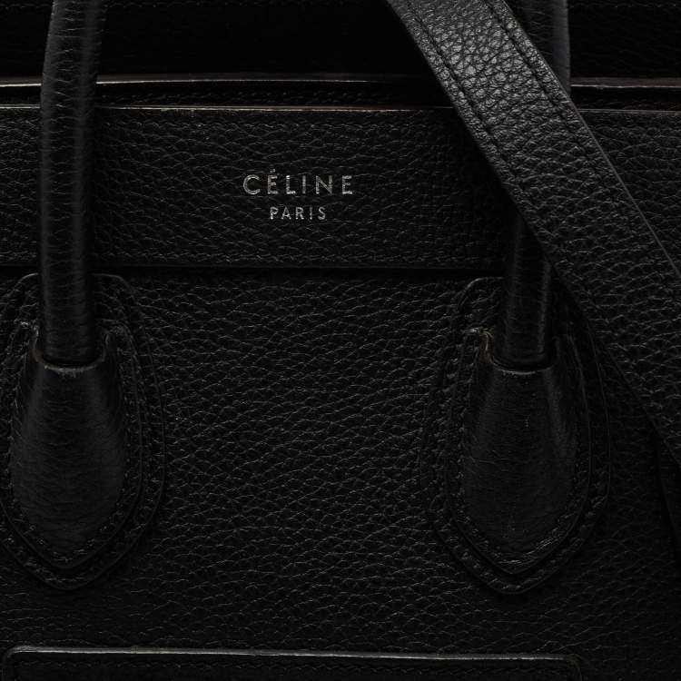 مملوكة مسبقًا Celine Black Leather Nano Luggage Tote