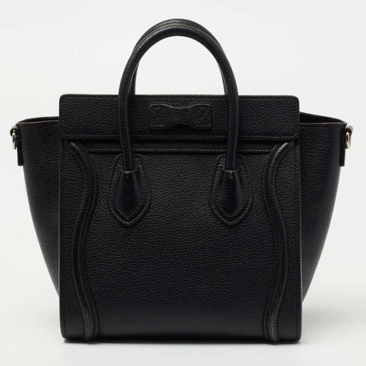 مملوكة مسبقًا Celine Black Leather Nano Luggage Tote