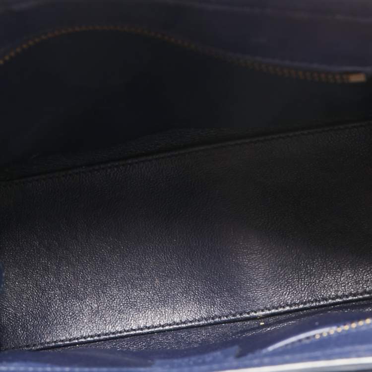 Pre Owned Celine Blue Leather Micro Luggage Tote