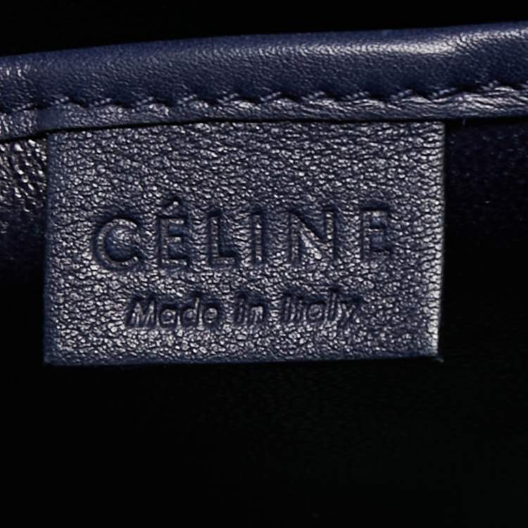 Pre Owned Celine Blue Leather Micro Luggage Tote