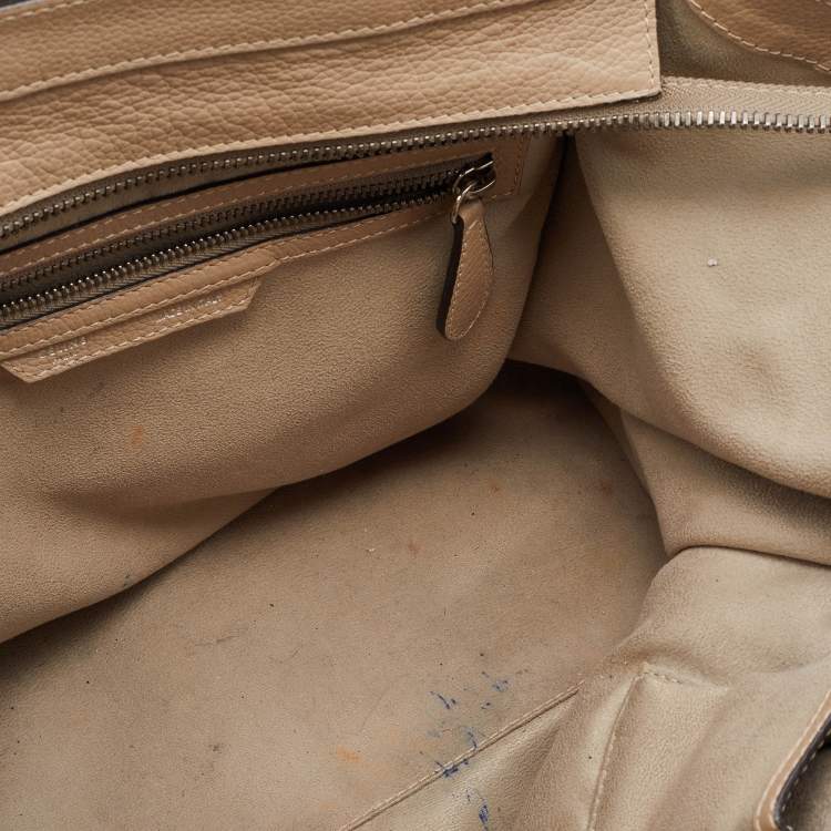 Pre Owned Celine Beige Leather Mini Luggage Tote