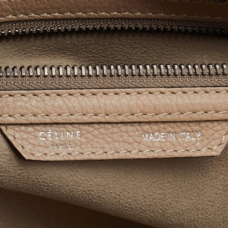 Pre Owned Celine Beige Leather Mini Luggage Tote