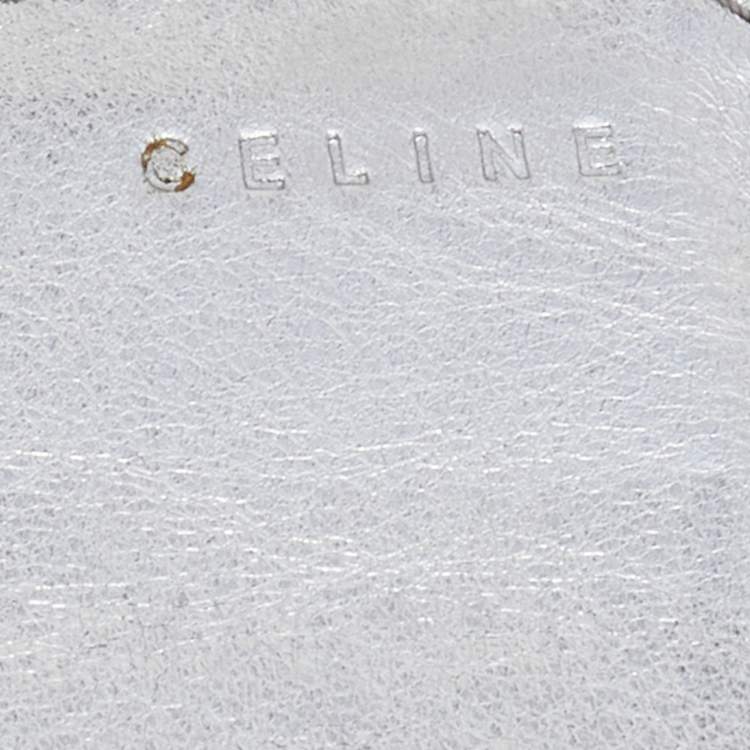 Pre Owned Celine Silver Leather Continental Flap Wallet