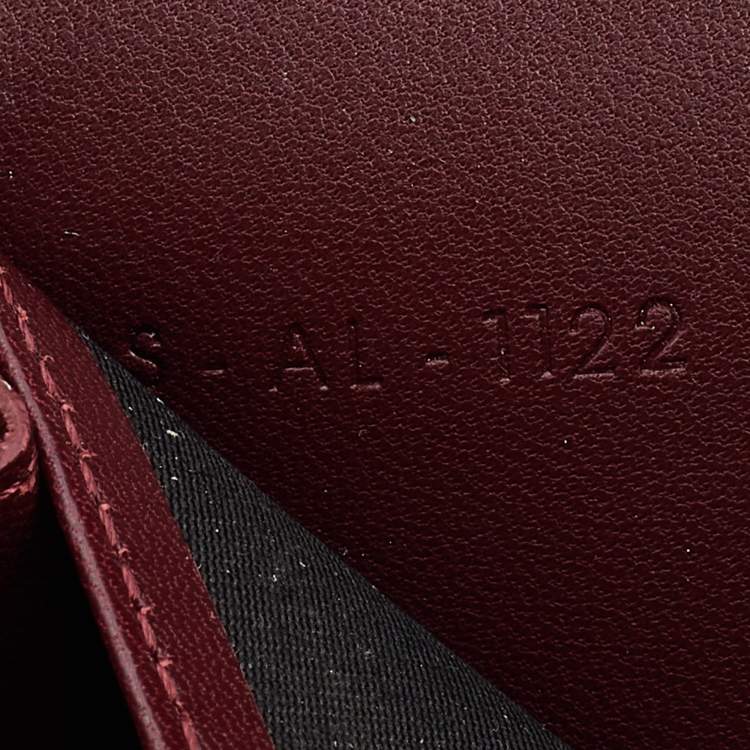 Pre Owned Celine Burgundy Leather Flap Continental Wallet