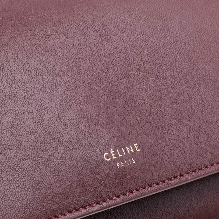 Pre Owned Celine Burgundy Leather Flap Continental Wallet