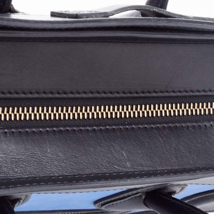 Pre Owned Celine Multicolor Nubuck and Leather Micro Luggage Tote