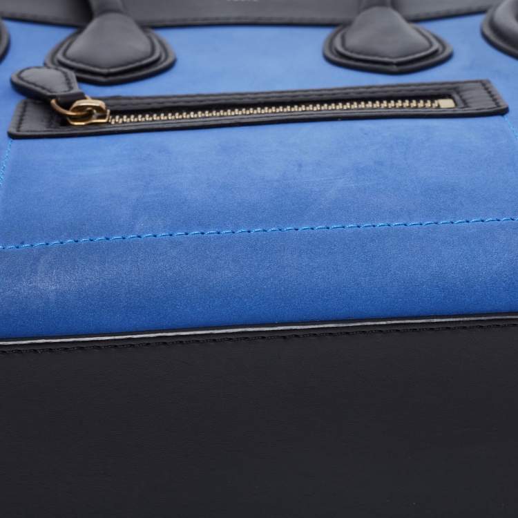 Pre Owned Celine Multicolor Nubuck and Leather Micro Luggage Tote