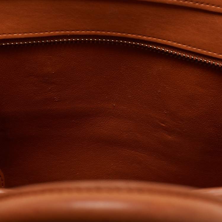 Pre Owned Celine Tan Leather Nano Luggage Tote
