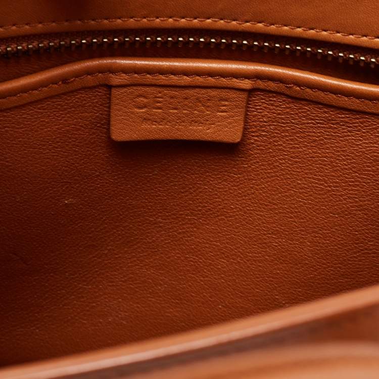 Pre Owned Celine Tan Leather Nano Luggage Tote