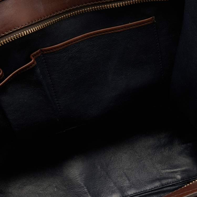 Pre Owned Celine Tri-Color Leather Mini Luggage Tote