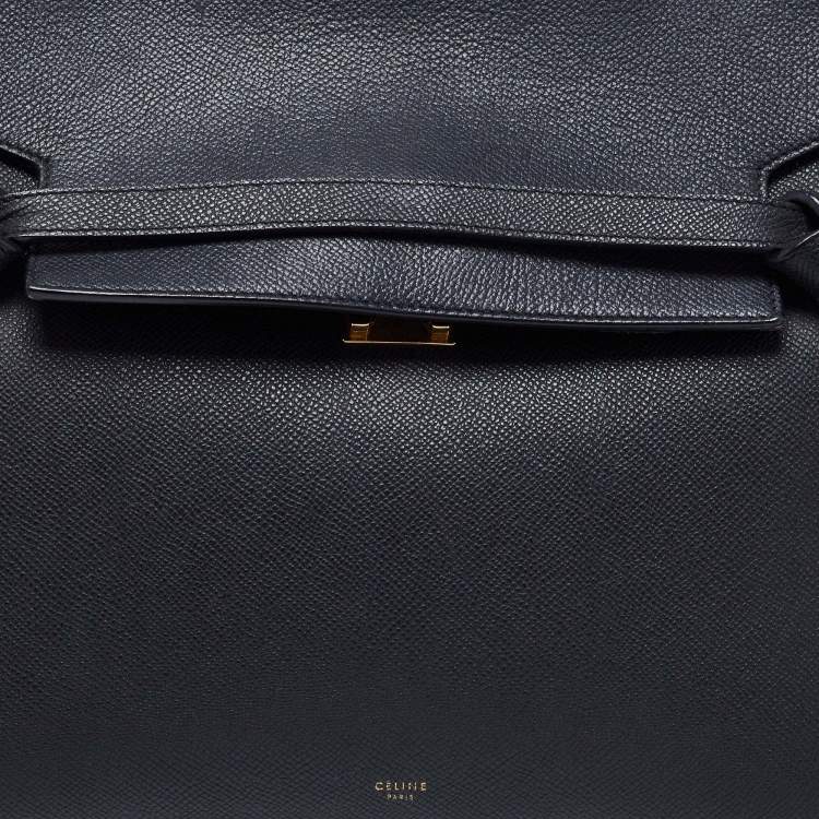 مملوكة مسبقًا Celine Black Leather Small Belt Top Handle Bag