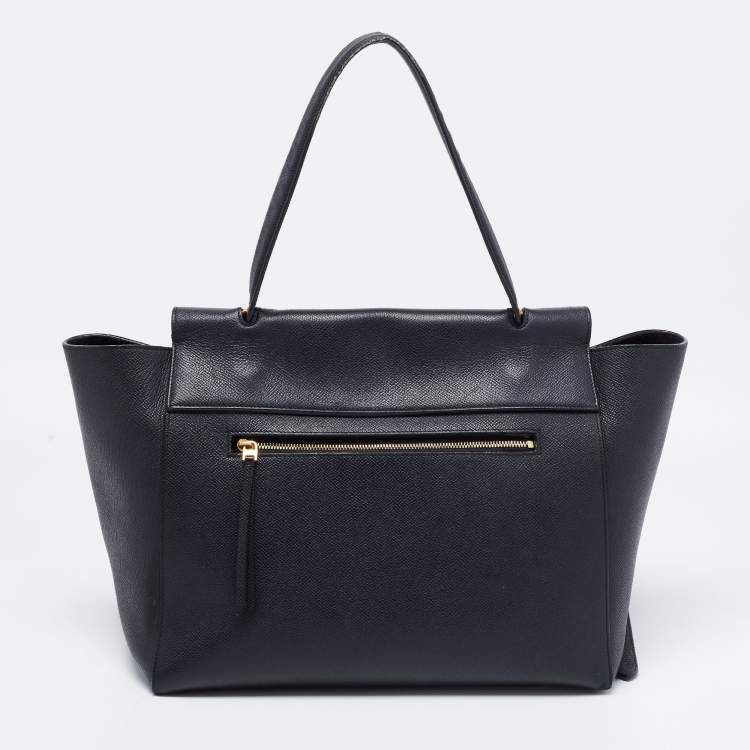 مملوكة مسبقًا Celine Black Leather Small Belt Top Handle Bag