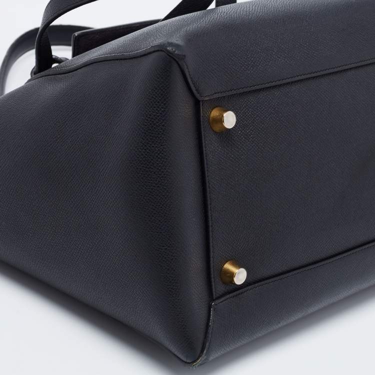 مملوكة مسبقًا Celine Black Leather Small Belt Top Handle Bag