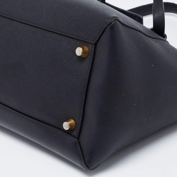 مملوكة مسبقًا Celine Black Leather Small Belt Top Handle Bag