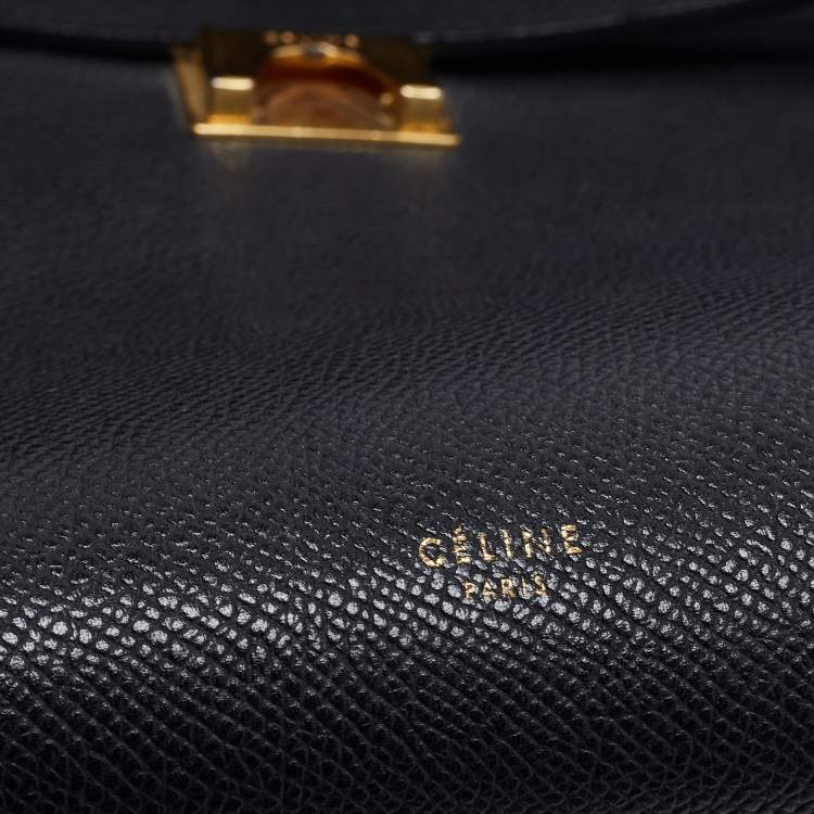 مملوكة مسبقًا Celine Black Leather Small Belt Top Handle Bag