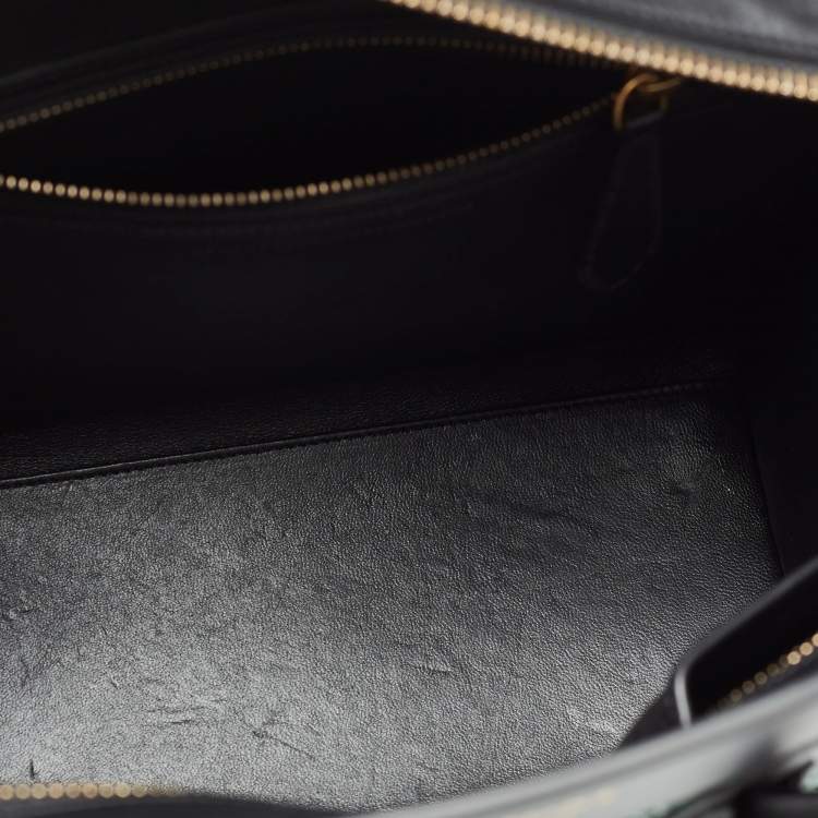 Pre Owned Celine Tricolor Python And Leather Micro Luggage Tote